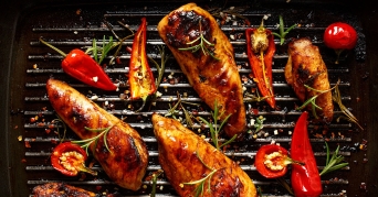 Tefal Optigrill Gemüse und Fleisch am Grill im Stil eines Tefal Optigrill
