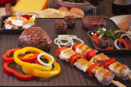 Tefal Tischgrill Gemüse und faschierte Laibchen auf Tefal Tischgrill